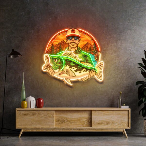 Fishermen Caught Big Fish LED Neon Sign Light Pop Art - Image 3