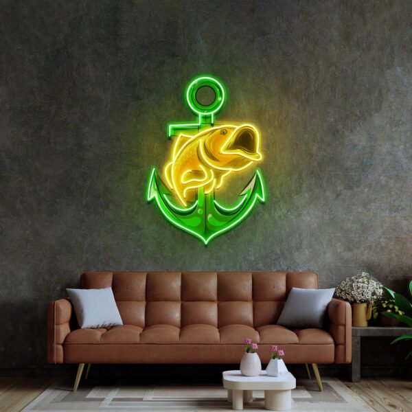Fishing Anchor LED Neon Sign Light Pop Art - Image 2