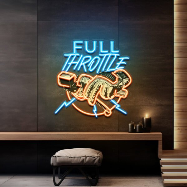 Full Speed Full Throttle LED Neon Sign Light Pop Art - Image 2