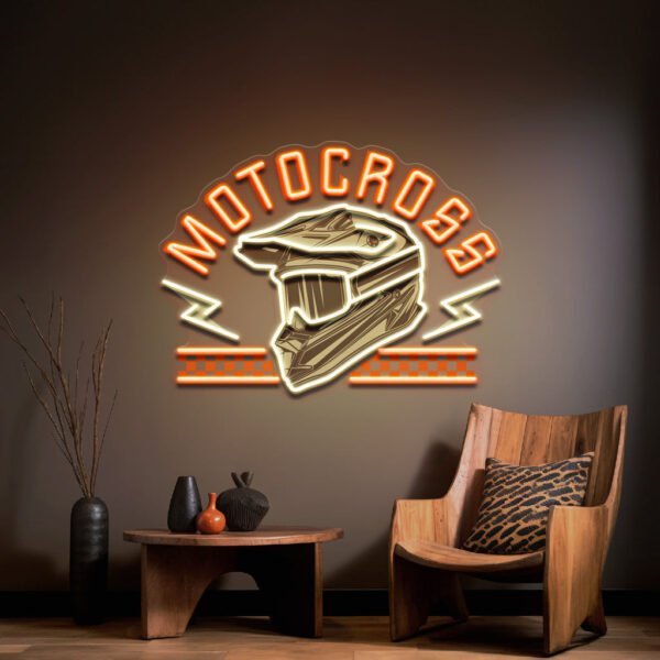 Racing Helmet Vibing LED Neon Sign Light Pop Art - Image 3