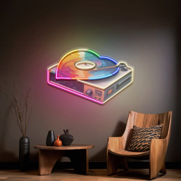 Retro Dics Player In Galaxy Art LED Neon Sign Light Pop Art - Image 4