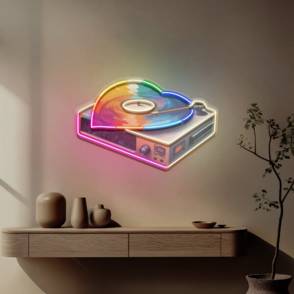 Retro Dics Player In Galaxy Art LED Neon Sign Light Pop Art - Image 2