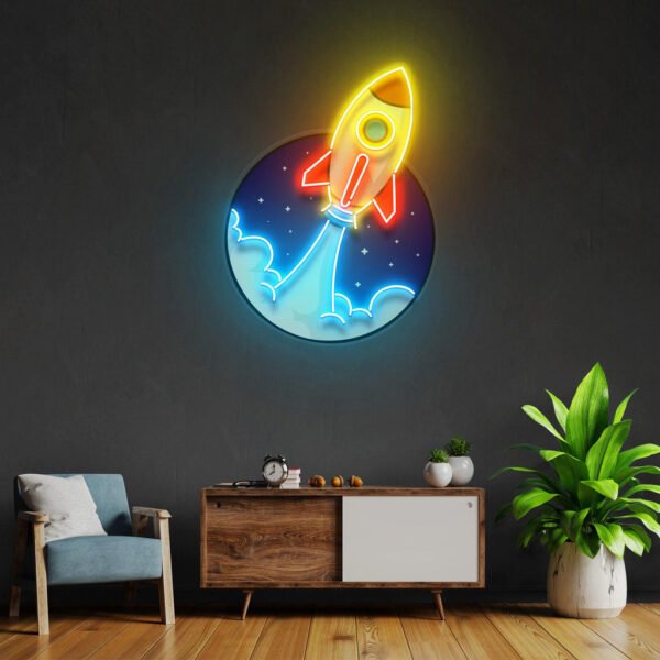 Rocket Led Neon Acrylic Artwork - Image 4