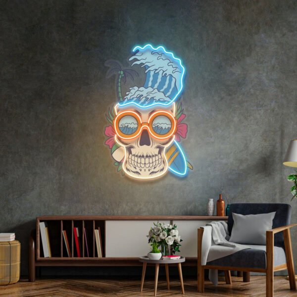 Skull Beach LED Neon Sign Light Pop Art - Image 3