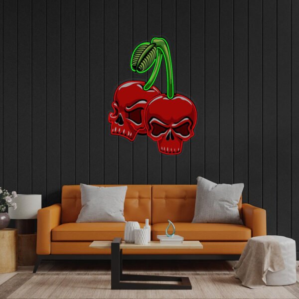 Skull Cherry Led Neon Acrylic Artwork - Image 4