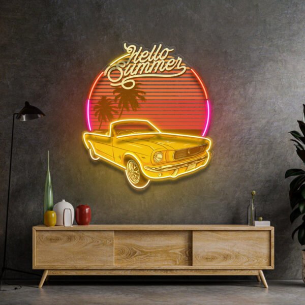 Summer Tropical Beach And Car LED Neon Sign Light Pop Art - Image 3
