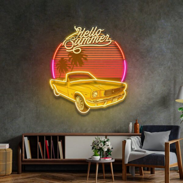 Summer Tropical Beach And Car LED Neon Sign Light Pop Art - Image 2