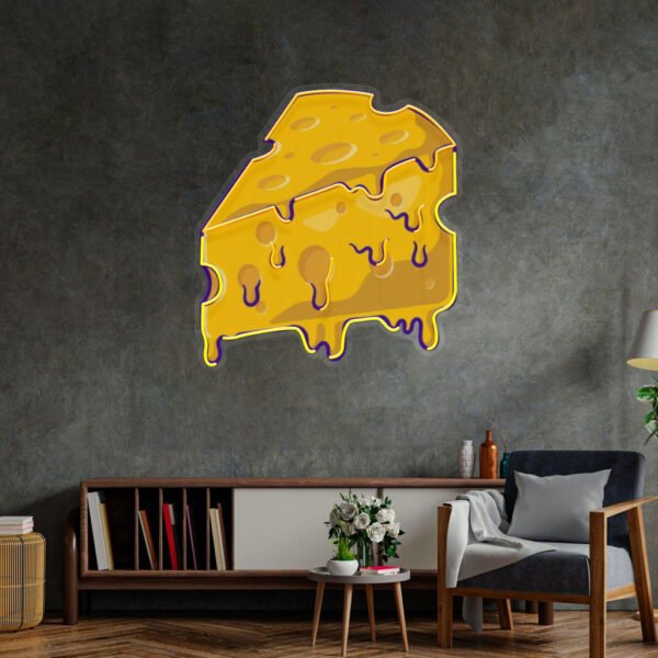 Thick Cheese Slice Led Neon Acrylic Artwork - Image 4