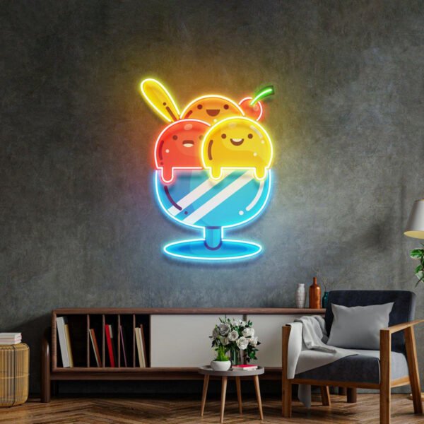 Three Color Icecream Led Neon Acrylic Artwork - Image 3