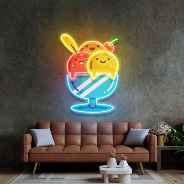 Three Color Icecream Led Neon Acrylic Artwork - Image 2