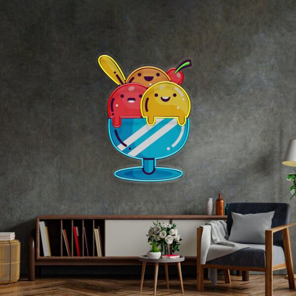 Three Color Icecream Led Neon Acrylic Artwork - Image 4