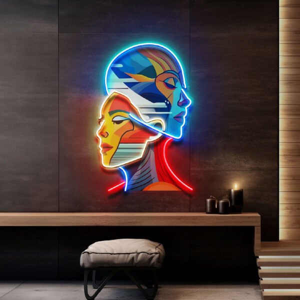 Together Portrait Painting Abstract Art LED Neon Sign Light Pop Art - Image 4