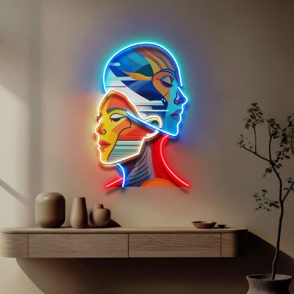 Together Portrait Painting Abstract Art LED Neon Sign Light Pop Art - Image 3