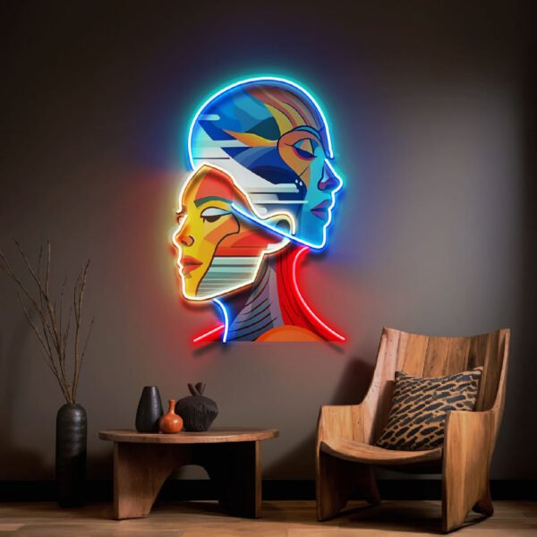 Together Portrait Painting Abstract Art LED Neon Sign Light Pop Art - Image 2