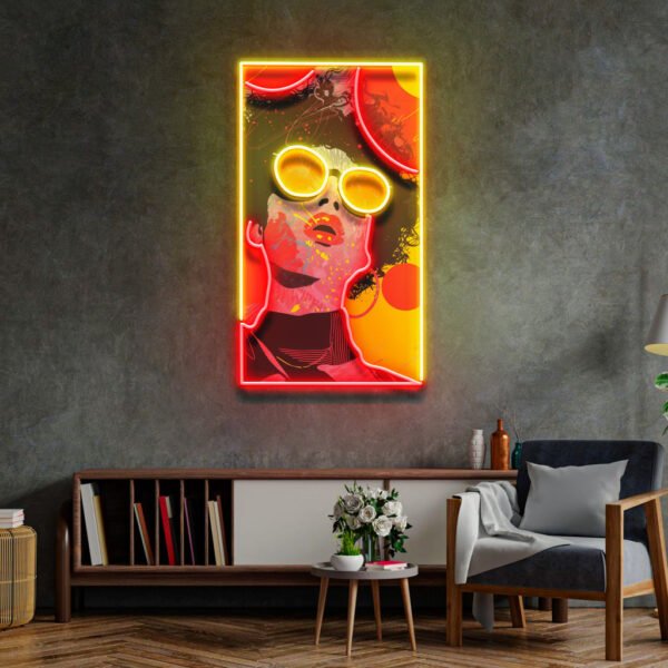 Vibrant Retro Pop Art Woman Portrait LED Neon Sign Light Pop Art - Image 4