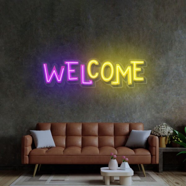 Welcome LED Neon Sign Light Pop Art - Image 2