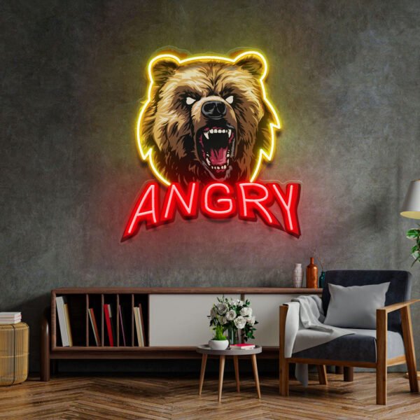 Angry Bear LED Neon Sign Light Pop Art - Image 3