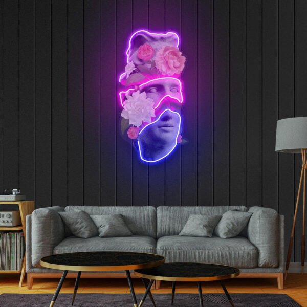 Apollo Flower Head Neon Acrylic Artwork - Image 3