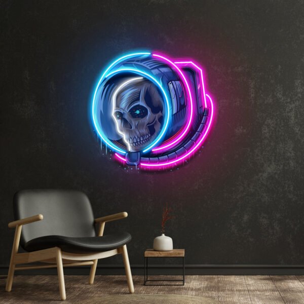 Astronaut Skull LED Neon Sign Light Pop Art - Image 3