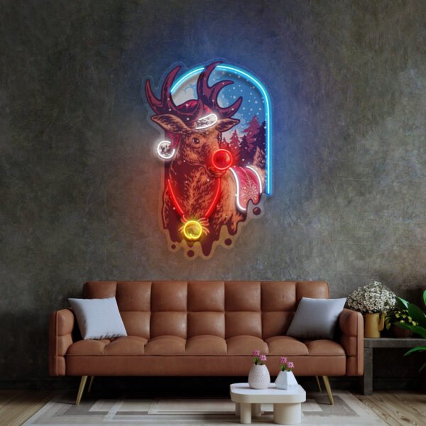 Christmas Deer LED Neon Sign Light Pop Art - Image 3
