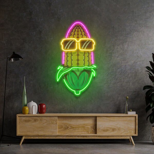 Corn Using Glasses LED Neon Sign Light Pop Art - Image 3