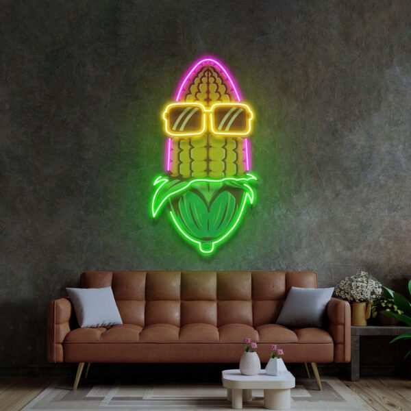 Corn Using Glasses LED Neon Sign Light Pop Art - Image 2