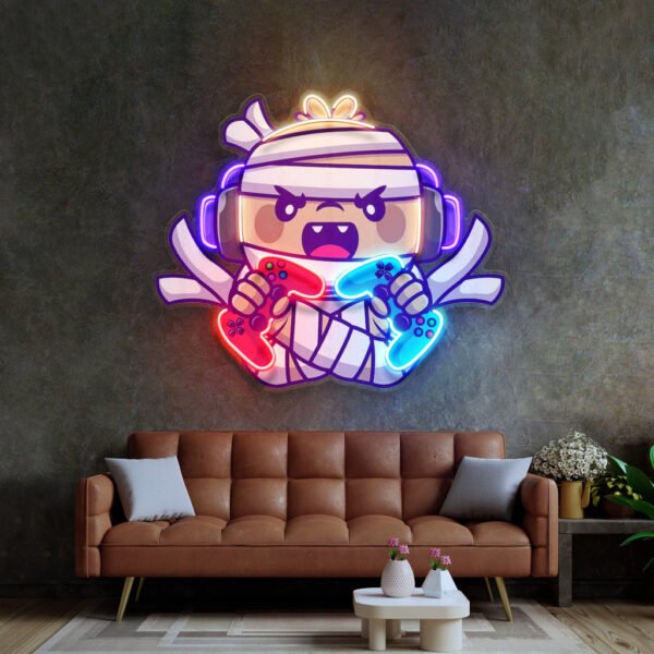 Cute Mummy Gaming LED Neon Sign Light Pop Art - Image 2