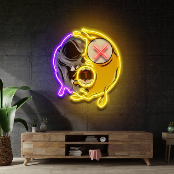Dead Emoji Skull LED Neon Sign Light Pop Art - Image 3