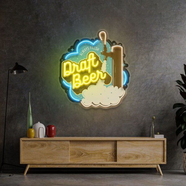Draft Beer LED Neon Sign Light Pop Art - Image 4