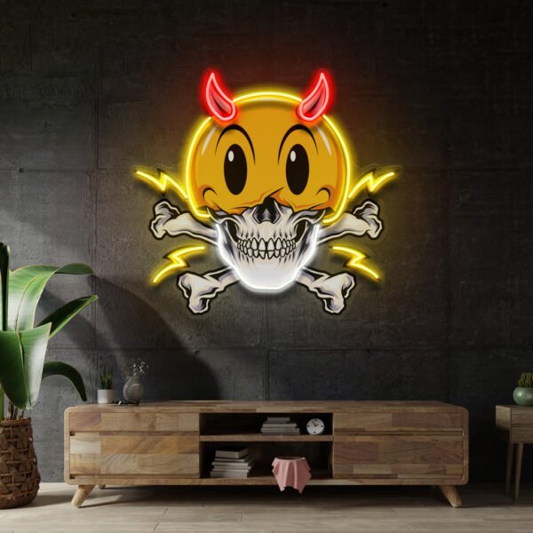 Emoji Hat Skull LED Neon Sign Light Pop Art - Image 3