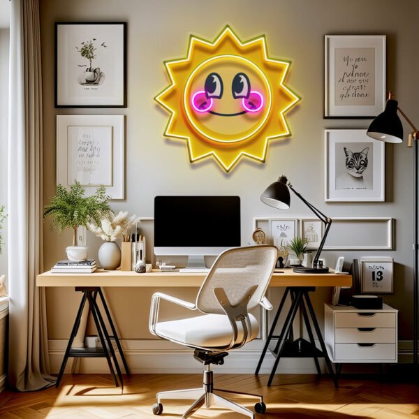 Happy Sun LED Neon Sign Light Pop Art - Image 3