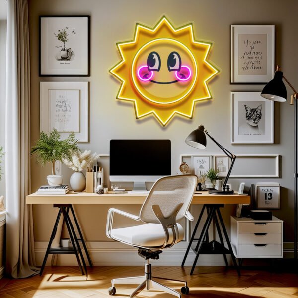 Happy Sun LED Neon Sign Light Pop Art - Image 4