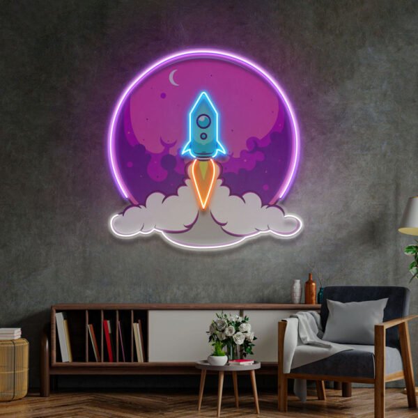 Rocket Launch LED Neon Sign Light Pop Art - Image 3