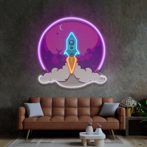Rocket Launch LED Neon Sign Light Pop Art - Image 3