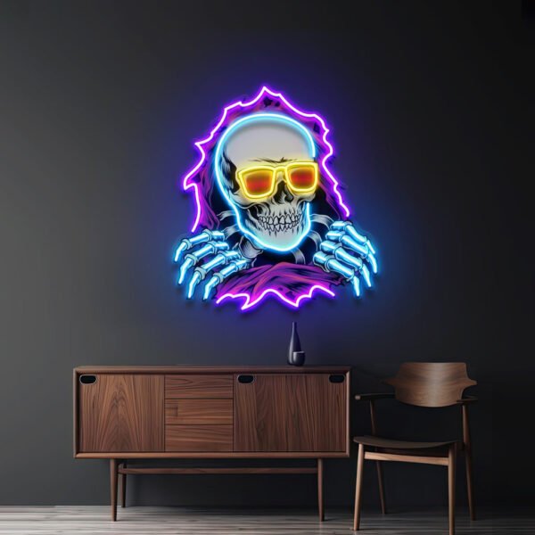Skull Hole LED Neon Sign Light Pop Art - Image 2