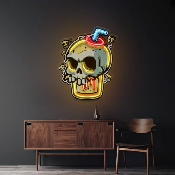 Smoothies Skull LED Neon Sign Light Pop Art - Image 2