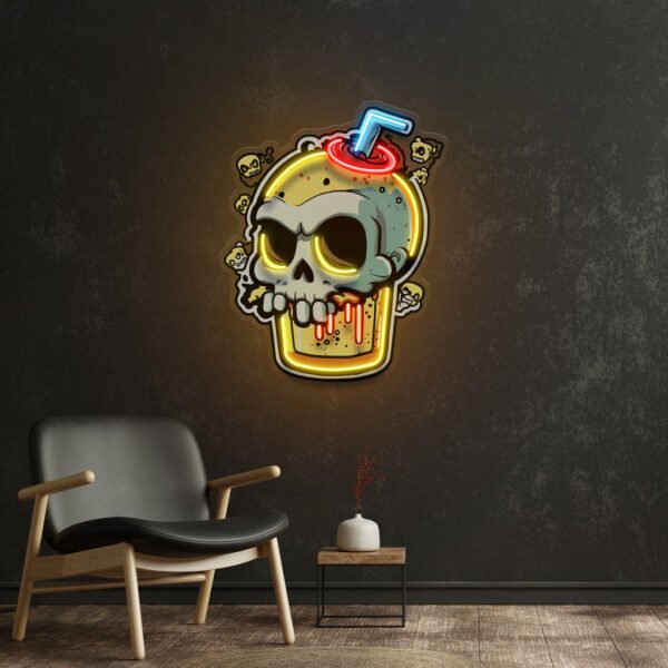Smoothies Skull LED Neon Sign Light Pop Art - Image 3