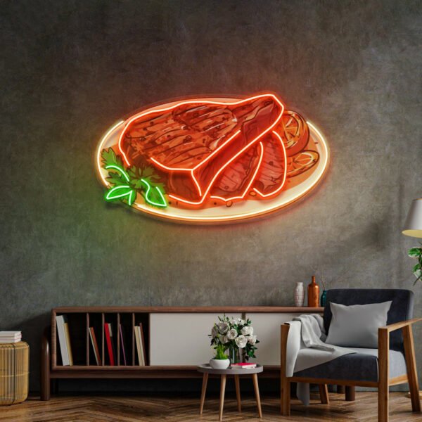Steak Beef Steak LED Neon Sign Light Pop Art - Image 4