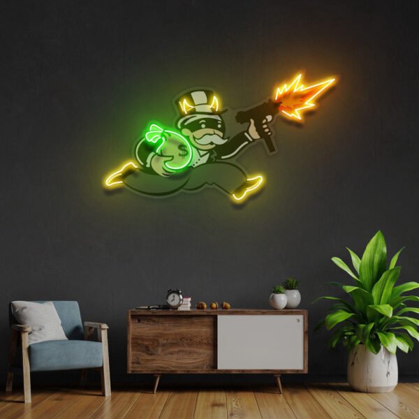 Violent Monopoly Gun Led Neon Acrylic Artwork  (6) - Image 4
